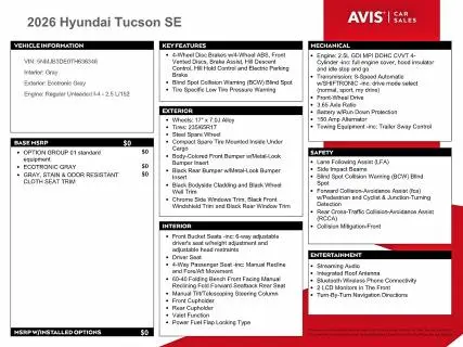 2026 HYUNDAI TUCSON SEL  