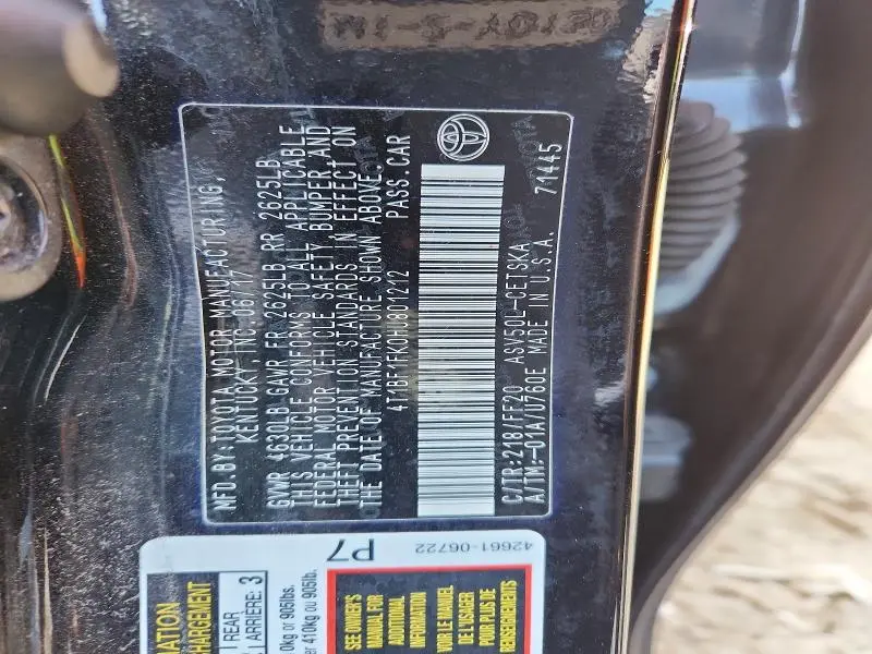 2017 TOYOTA CAMRY SE  