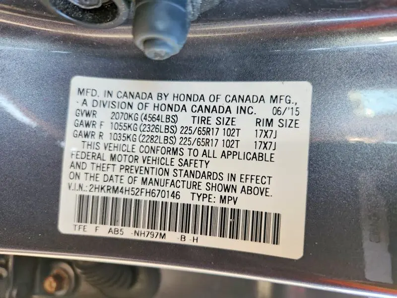 2015 HONDA CR-V EX  