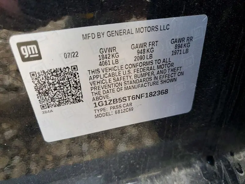 2022 CHEVROLET MALIBU LS  