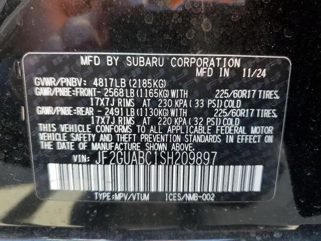 2025 SUBARU CROSSTREK   