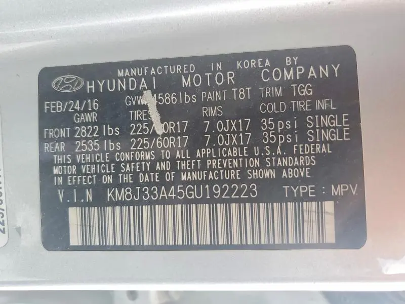 2016 HYUNDAI TUCSON SE  