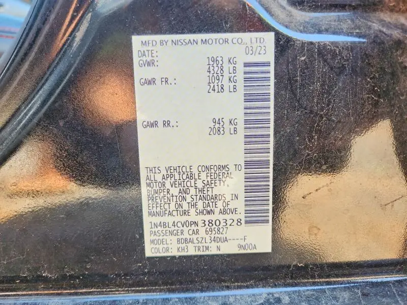 2023 NISSAN ALTIMA SR  
