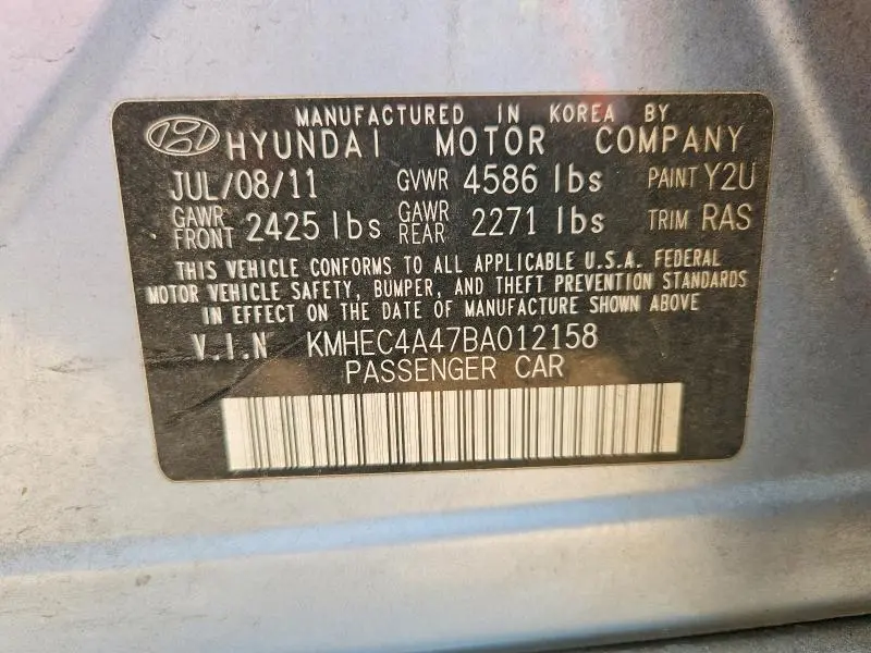 2011 HYUNDAI SONATA HYBRID  