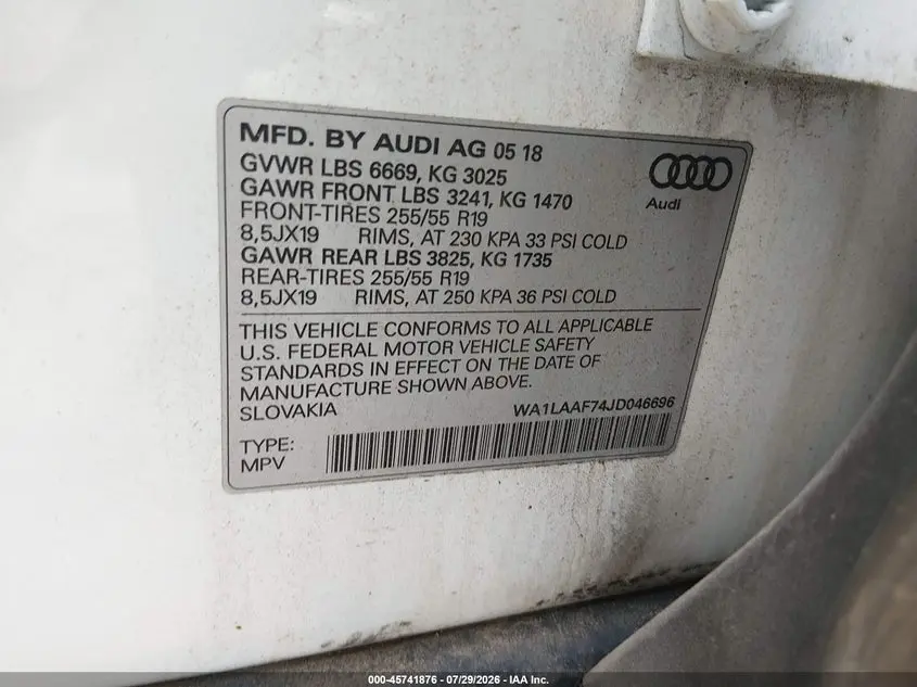 2018 AUDI Q7 3.0T PREMIUM
