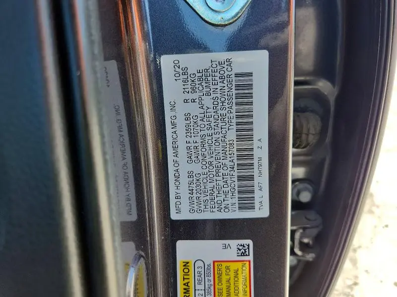 2020 HONDA ACCORD SPORT  
