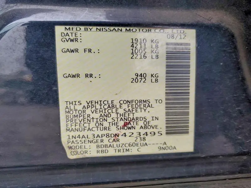 2013 NISSAN ALTIMA 2.5  