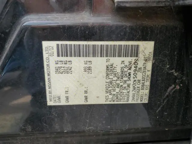 2012 NISSAN ALTIMA BASE  