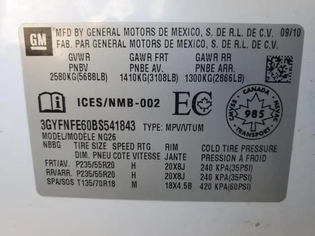 2011 CADILLAC SRX PREMIUM COLLECTION  