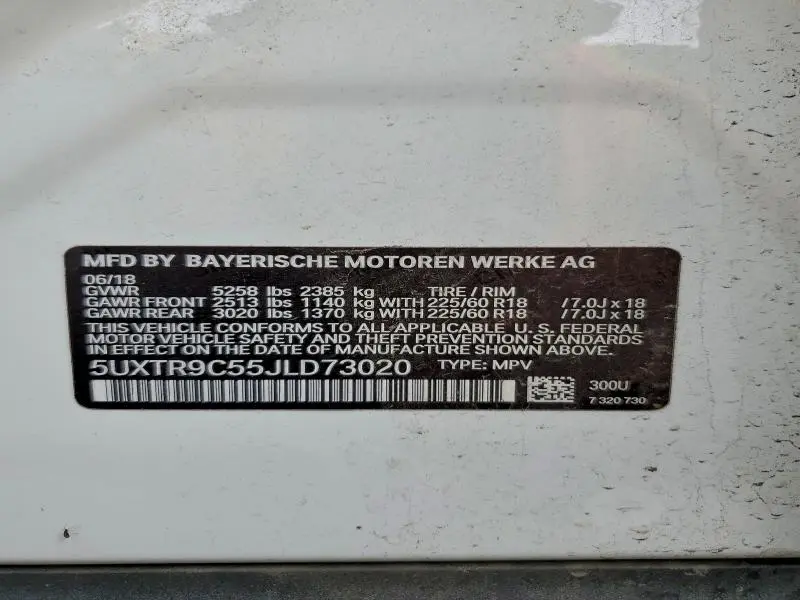 2018 BMW X3 XDRIVE30I  