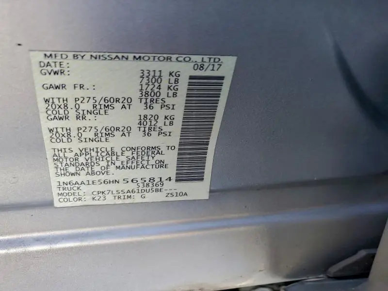 2017 NISSAN TITAN SV  