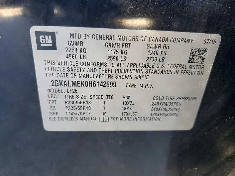 2017 GMC TERRAIN SLE  