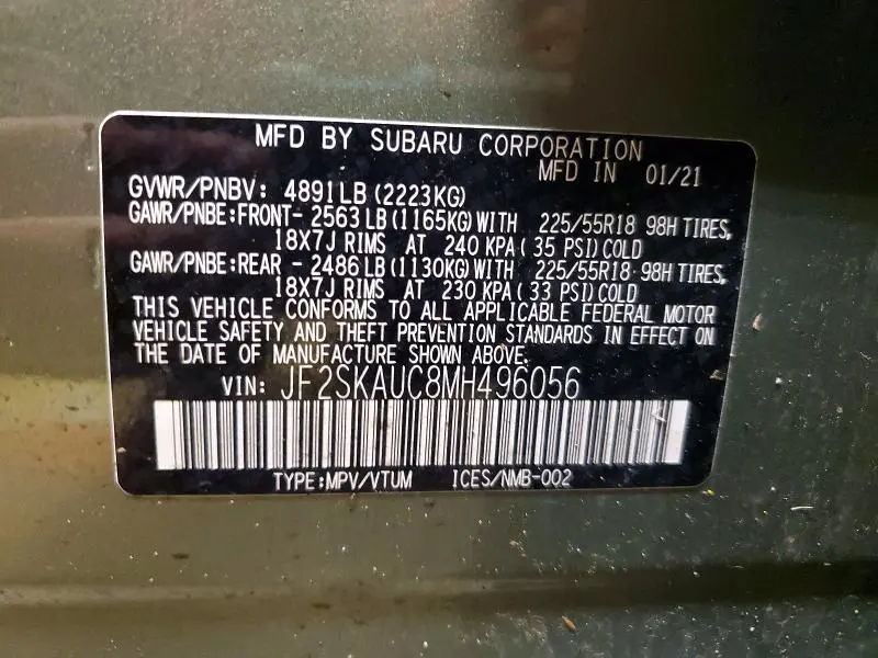 2021 SUBARU FORESTER LIMITED  