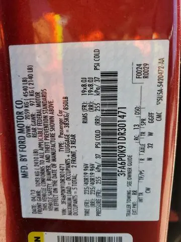 2013 FORD FUSION TITANIUM  