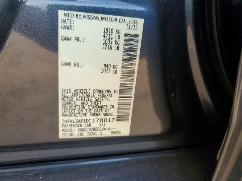 2013 NISSAN ALTIMA 2.5  