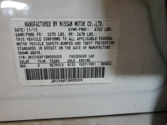 2013 INFINITI G37 BASE  