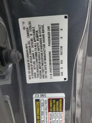 2011 HONDA CIVIC EX  