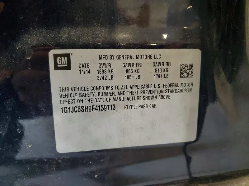 2015 CHEVROLET SONIC LT  