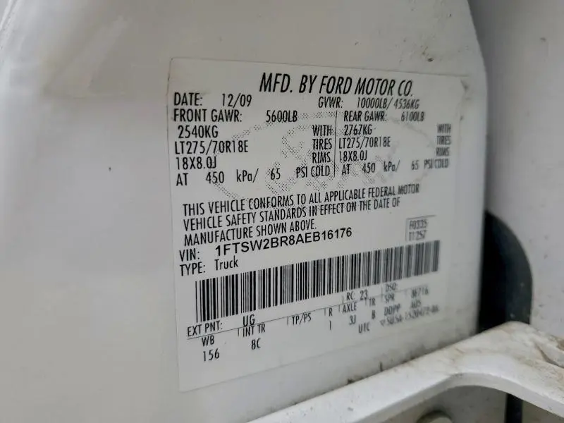 2010 FORD F250 SUPER DUTY  