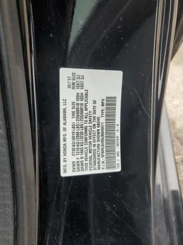 2018 HONDA ODYSSEY TOURING  