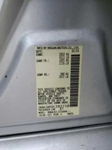 2014 NISSAN ALTIMA 2.5  