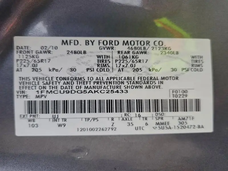 2010 FORD ESCAPE XLT  