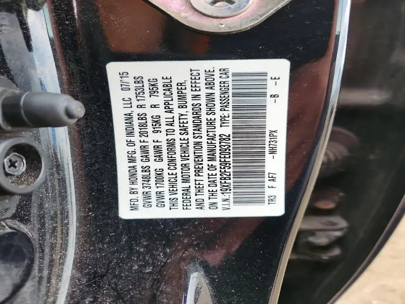 2015 HONDA CIVIC LX  