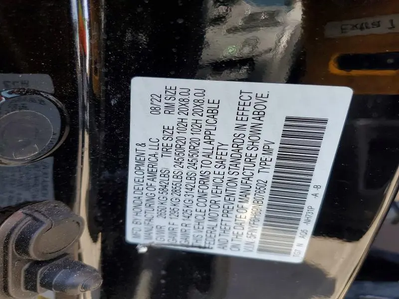 2022 HONDA PILOT TOURING  