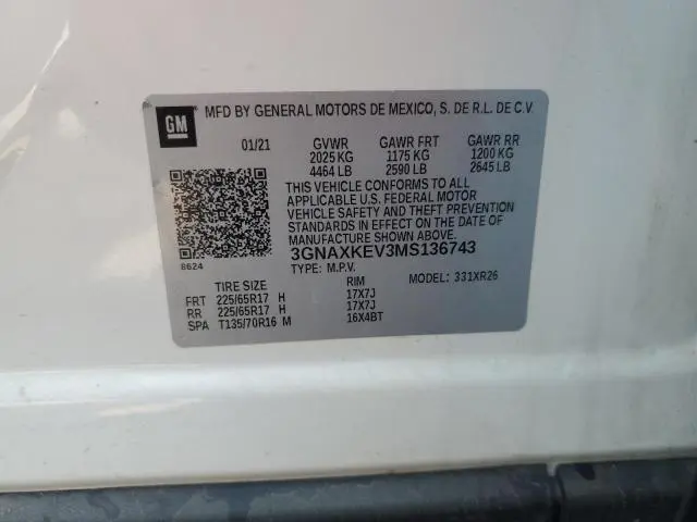2021 CHEVROLET EQUINOX LT  