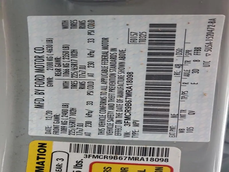 2021 FORD BRONCO SPORT BIG BEND  