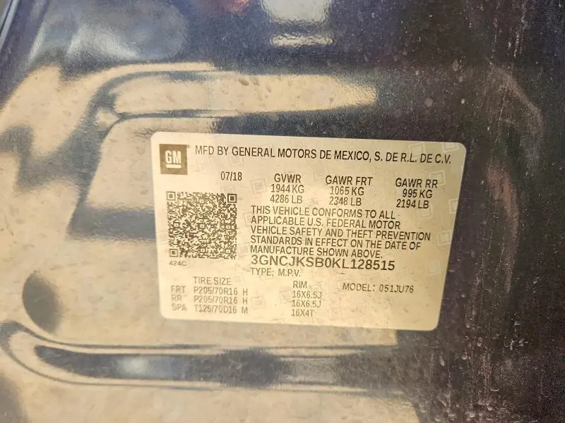2019 CHEVROLET TRAX LS  