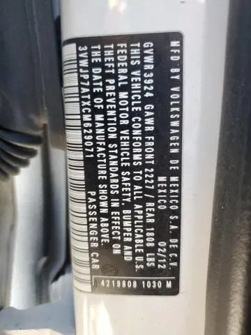 2012 VOLKSWAGEN BEETLE   