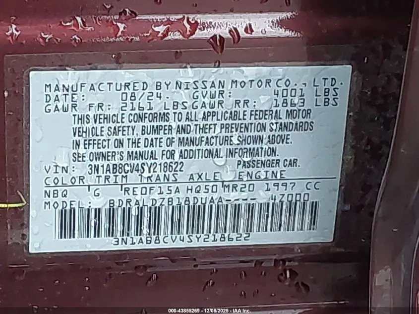 2025 NISSAN SENTRA SV