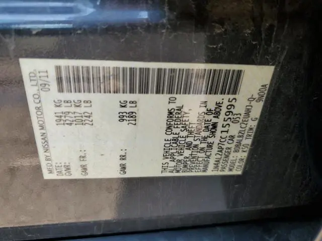 2012 NISSAN ALTIMA BASE