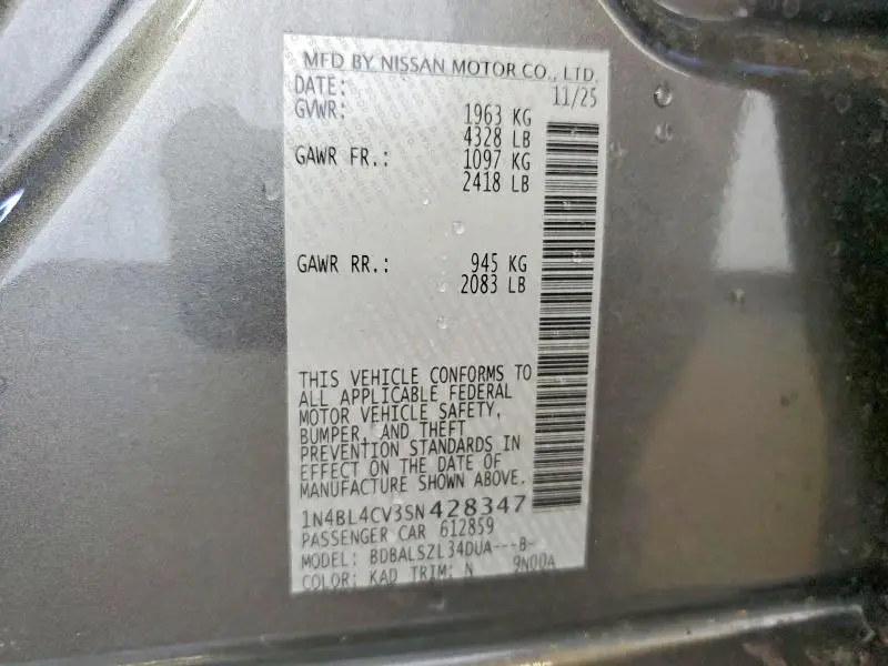 2025 NISSAN ALTIMA 2.5 SR  