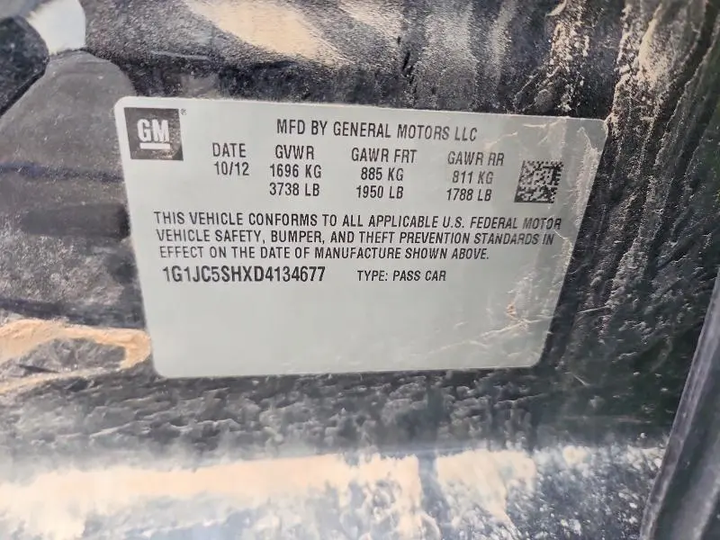 2013 CHEVROLET SONIC LT  