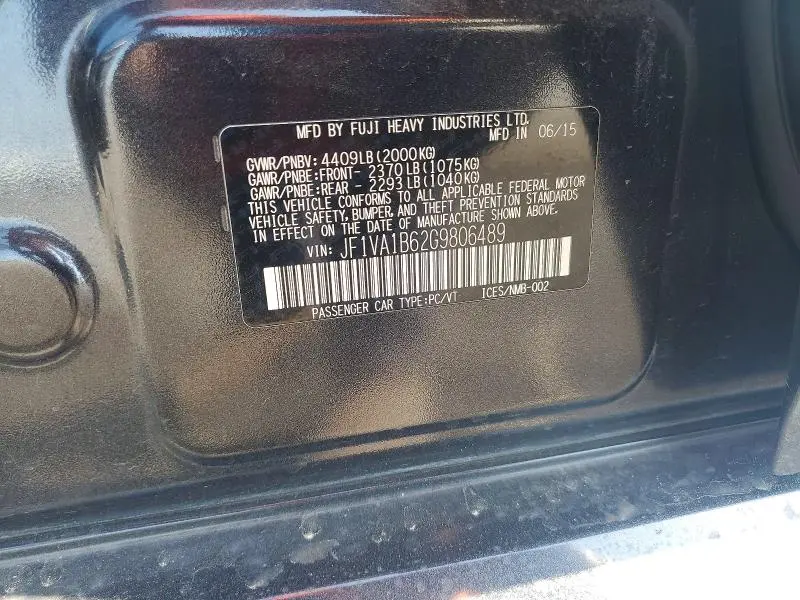 2016 SUBARU WRX   