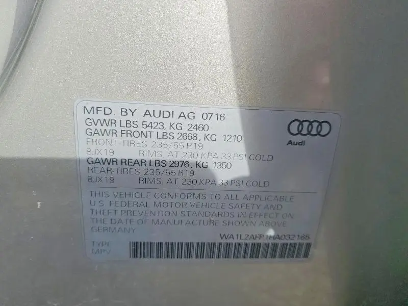 2017 AUDI Q5 PREMIUM PLUS  