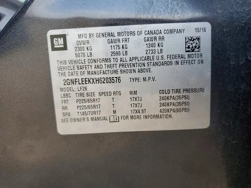 2017 CHEVROLET EQUINOX LS  