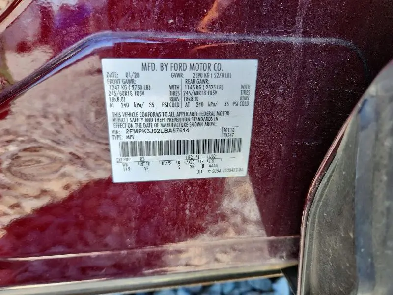 2020 FORD EDGE SEL  