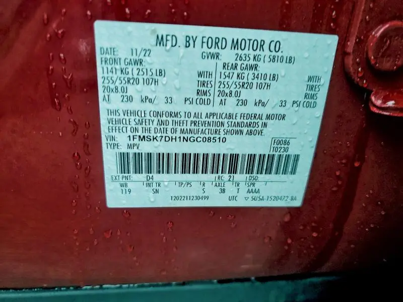 2022 FORD EXPLORER XLT  