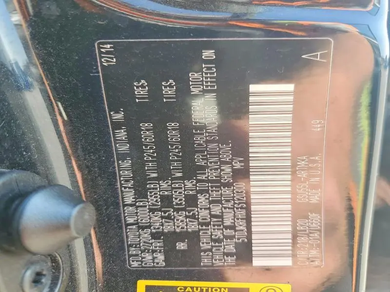 2015 TOYOTA HIGHLANDER XLE  