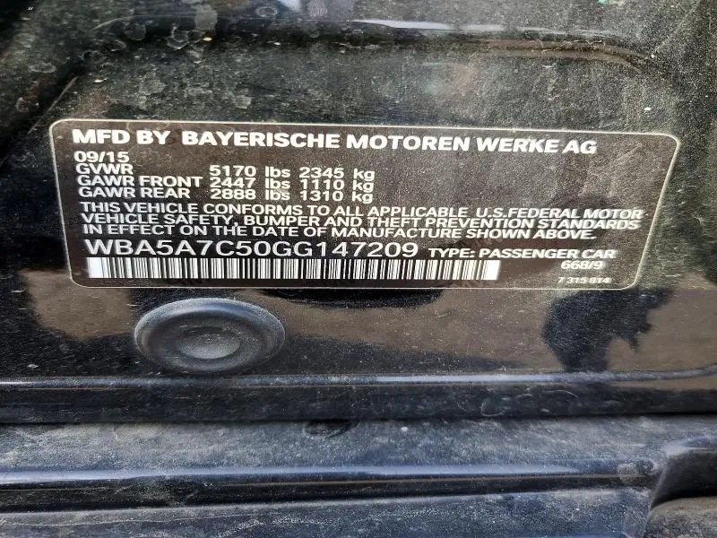 2016 BMW 528 XI  