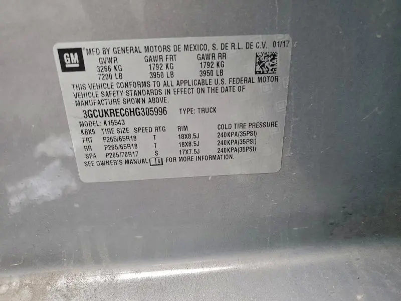 2017 CHEVROLET SILVERADO K1500 LT  