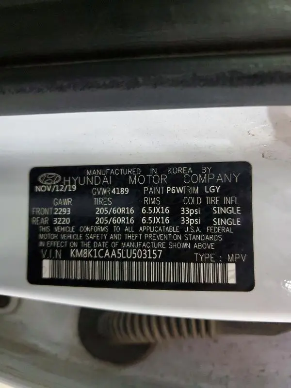 2020 HYUNDAI KONA   