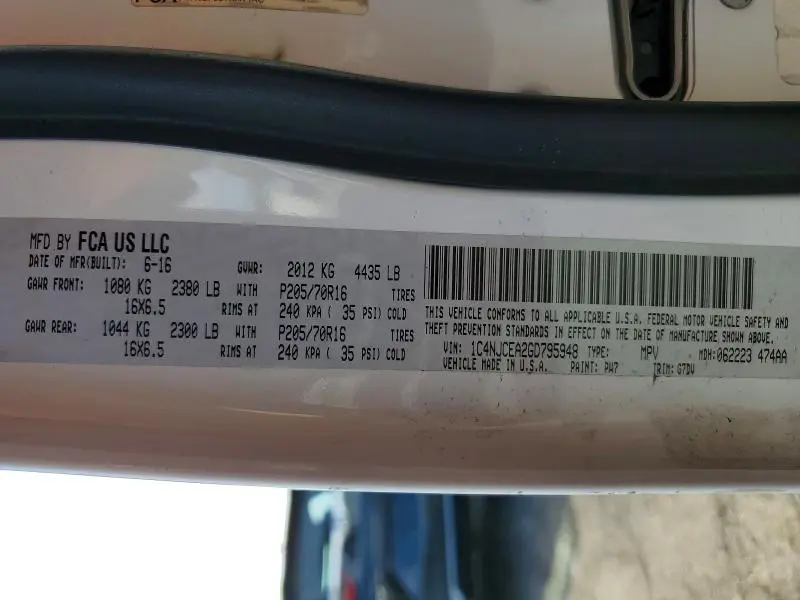 2016 JEEP COMPASS LATITUDE  