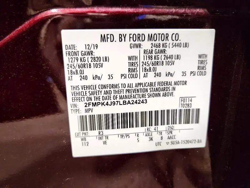 2020 FORD EDGE SEL  