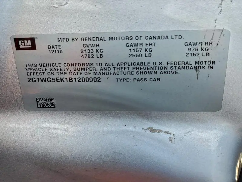 2011 CHEVROLET IMPALA LT  