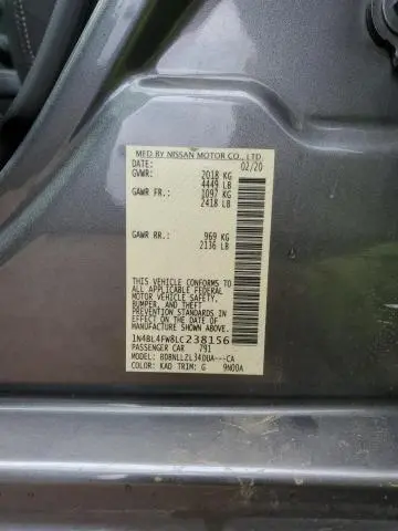 2020 NISSAN ALTIMA PLATINUM  