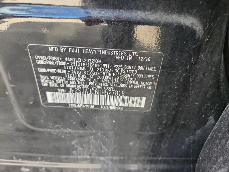 2017 SUBARU FORESTER 2.5I LIMITED  
